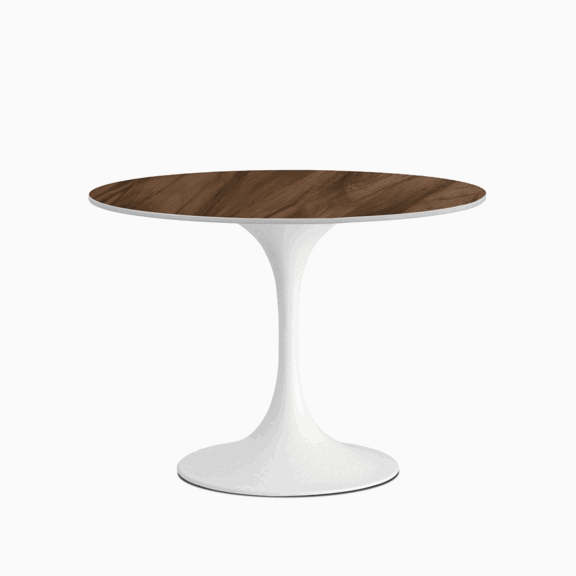 루시 우드 &amp; 화이트 양면 원형 세라믹 테이블